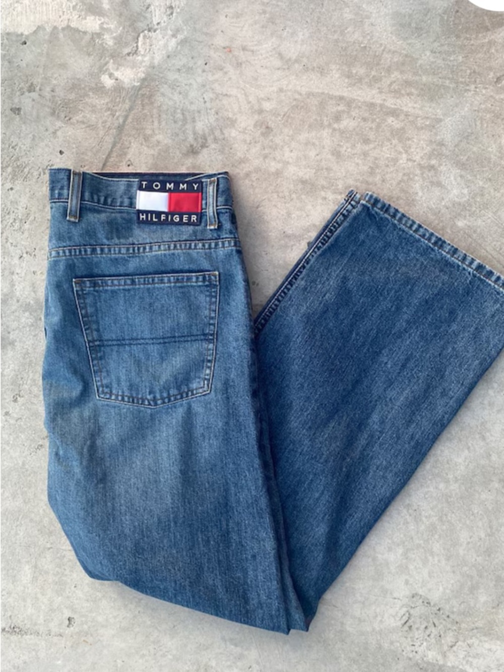 Tommy Hilfiger Men's Straight Jeans - Blue with Red & White Logo